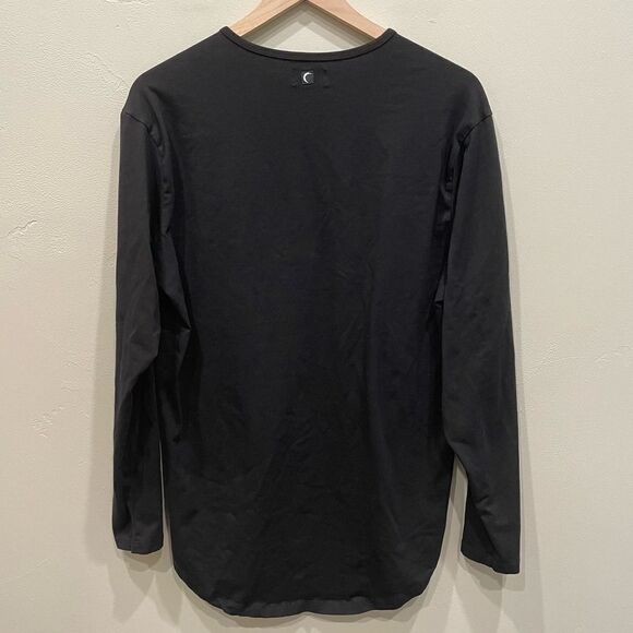 Zyia Active Men's Black Long Sleeve Henley Shirt Top - Size: Large - Picture 2 of 7